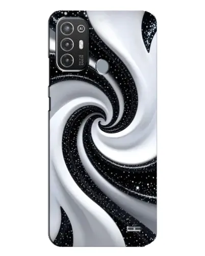 Чехол для TECNO Pop 6 Pro (BE8) с картинкой «Черно-белая спираль»
