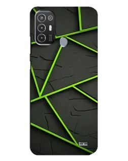 Чехол для TECNO Pop 6 Pro (BE8) с картинкой «Зеленые геометрические линии»