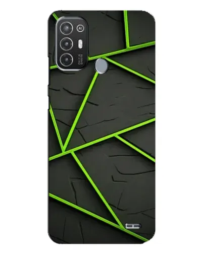 Чехол для TECNO Pop 6 Pro (BE8) с картинкой «Зеленые геометрические линии»