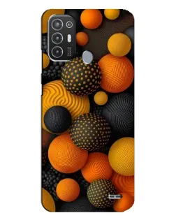 Чехол для TECNO Pop 6 Pro (BE8) с картинкой «Объемные оранжевые сферы»