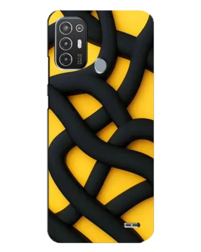 Чехол для TECNO Pop 6 Pro (BE8) с картинкой «Черное желтое переплетение»