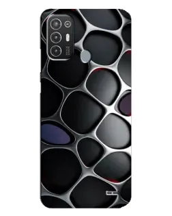 Чехол для TECNO Pop 6 Pro (BE8) с картинкой «Объемная темная решетка»
