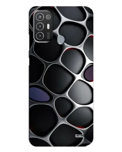 Чехол для TECNO Pop 6 Pro (BE8) с картинкой «Объемная темная решетка»