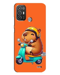 Чехол для TECNO Pop 6 Pro (BE8) с картинкой «Капибара на скутере»