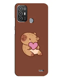 Чехол для TECNO Pop 6 Pro (BE8) с картинкой «Капибара с сердцем»