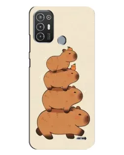 Чехол для TECNO Pop 6 Pro (BE8) с картинкой «Башня из капибар»
