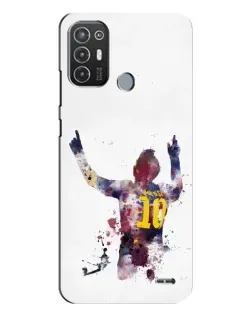 Чехол для TECNO Pop 6 Pro (BE8) с картинкой «Акварельный Месси Барселона»