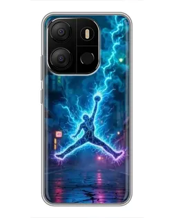 Чохол для TECNO Pop 7 Pro з картинкою «Jordan Gold Jumpman»