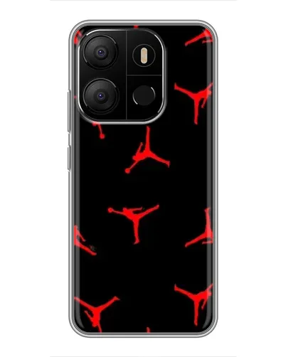 Чохол для TECNO Pop 7 Pro з картинкою «Jordan Red Pattern»
