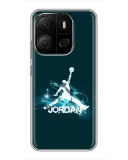 Чохол для TECNO Pop 7 Pro з картинкою «Jordan Blue Fire»