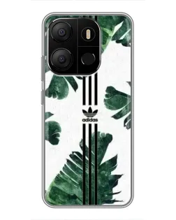 Чехол для TECNO Pop 7 Pro с картинкой «Пальмовые листья адидас»