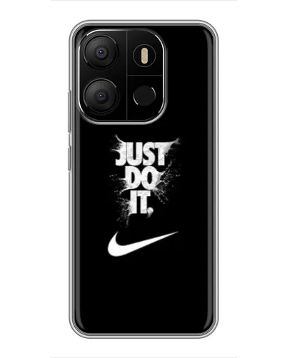 Чехол для TECNO Pop 7 Pro с картинкой «Текстовый принт Nike»