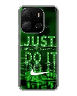 Чехол для TECNO Pop 7 Pro с картинкой «Зеленый неоновый Nike»