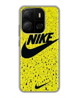 Чехол для TECNO Pop 7 Pro с картинкой «Желтый текстурный Nike»