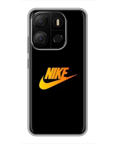 Чехол для TECNO Pop 7 Pro с картинкой «Золотой логотип Nike»