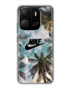 Чохол для TECNO Pop 7 Pro з картинкою «Тропічний принт Nike»