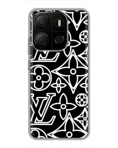 Чехол для TECNO Pop 7 Pro с картинкой «Черно-белый узор LV» Чехол для TECNO Pop 7 Pro с картинкой «Черно-белый узор LV»