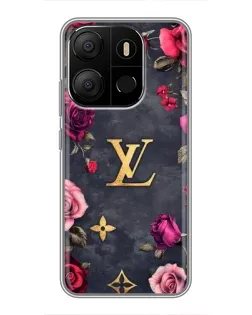 Чохол для TECNO Pop 7 Pro з картинкою «Квітковий Louis Vuitton»
