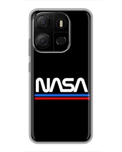Чохол для TECNO Pop 7 Pro з картинкою «NASA — класика Red Blue»