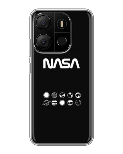 Чехол для TECNO Pop 7 Pro с картинкой «NASA — технический принт» Чехол для TECNO Pop 7 Pro с картинкой «NASA — технический принт»
