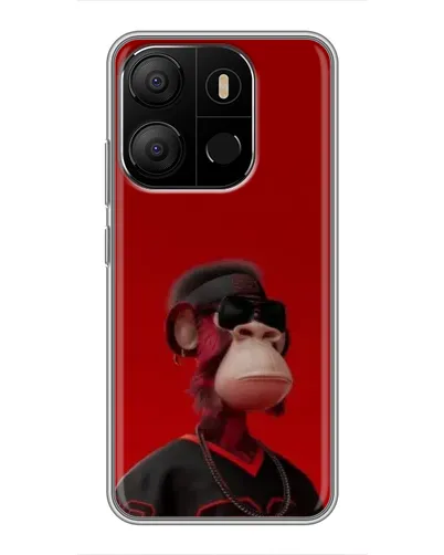 Чохол для TECNO Pop 7 Pro з картинкою «Bored Ape в червоному»