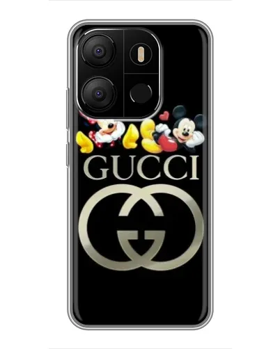 Чехол для TECNO Pop 7 Pro с картинкой «Gucci — герои Disney»