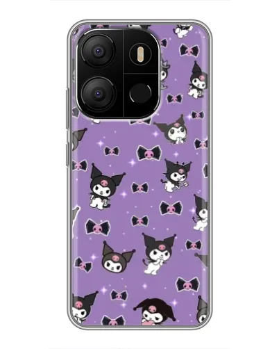 Чехол для TECNO Pop 7 Pro с картинкой «Kuromi — паттерн»