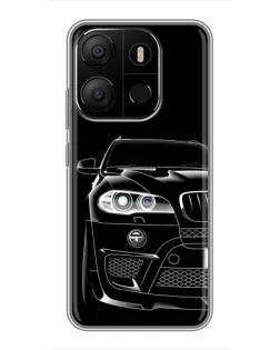 Чехол для TECNO Pop 7 Pro с картинкой «Темный силуэт BMW»
