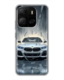 Чехол для TECNO Pop 7 Pro с картинкой «BMW в свете фар»
