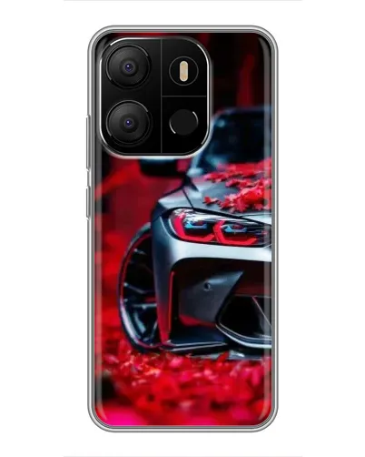 Чехол для TECNO Pop 7 Pro с картинкой «Спортивная BMW и цветы» Чехол для TECNO Pop 7 Pro с картинкой «Спортивная BMW и цветы»