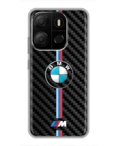 Чехол для TECNO Pop 7 Pro с картинкой «Эмблема BMW и карбон»
