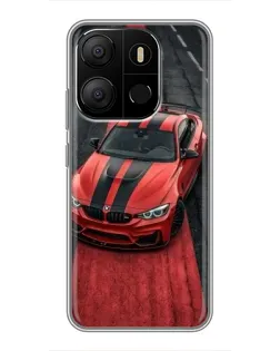 Чехол для TECNO Pop 7 Pro с картинкой «BMW на красной дорожке»