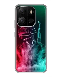 Чохол для TECNO Pop 7 Pro з картинкою «PUBG — вогняний воїн»