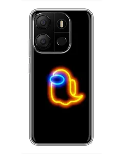 Чехол для TECNO Pop 7 Pro с картинкой «Among Us неоновое сияние»