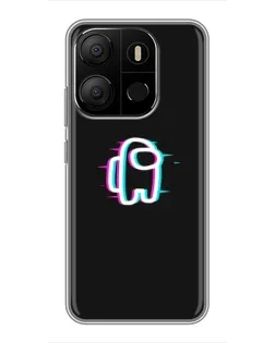 Чехол для TECNO Pop 7 Pro с картинкой «Among Us неон»
