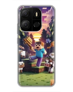 Чохол для TECNO Pop 7 Pro з картинкою «Стів на фермі» Чохол для TECNO Pop 7 Pro з картинкою «Стів на фермі»