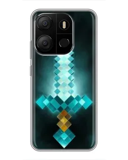 Чехол для TECNO Pop 7 Pro с картинкой «Алмазный меч неон»