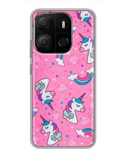 Чехол для TECNO Pop 7 Pro с картинкой «Unicorn паттерн розовый» Чехол для TECNO Pop 7 Pro с картинкой «Unicorn паттерн розовый»