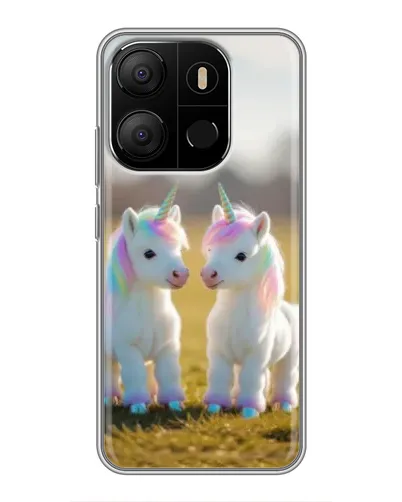 Чехол для TECNO Pop 7 Pro с картинкой «Пара единорогов» Чехол для TECNO Pop 7 Pro с картинкой «Пара единорогов»