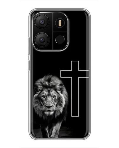 Чехол для TECNO Pop 7 Pro с картинкой «Лев и Крест» Чехол для TECNO Pop 7 Pro с картинкой «Лев и Крест»