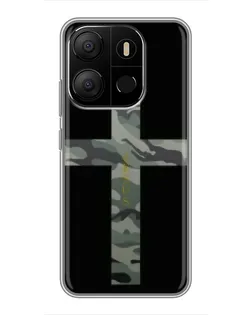 Чехол для TECNO Pop 7 Pro с картинкой «Милитари Крест»