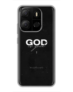 Чехол для TECNO Pop 7 Pro с картинкой «GOD — Бог над всем»