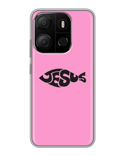 Чехол для TECNO Pop 7 Pro с картинкой «Розовый символ Jesus» Чехол для TECNO Pop 7 Pro с картинкой «Розовый символ Jesus»