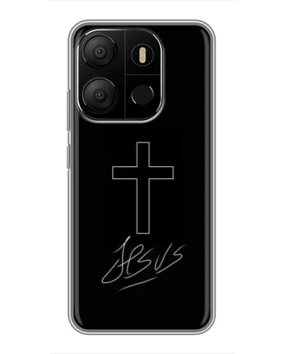 Чохол для TECNO Pop 7 Pro з картинкою «Графічний хрест Jesus» Чохол для TECNO Pop 7 Pro з картинкою «Графічний хрест Jesus»