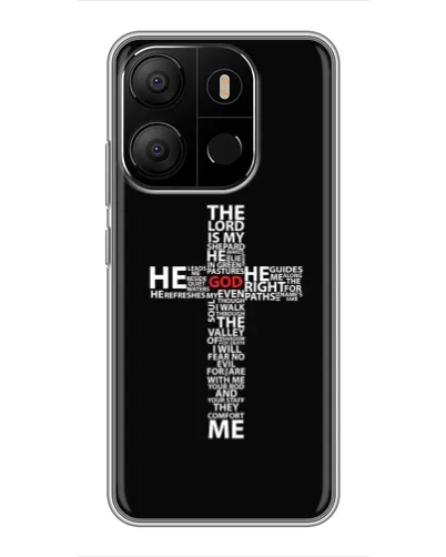 Чохол для TECNO Pop 7 Pro з картинкою «Текстовий хрест» Чохол для TECNO Pop 7 Pro з картинкою «Текстовий хрест»