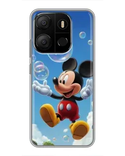 Чехол для TECNO Pop 7 Pro с картинкой «Mickey и мыльные пузыри»