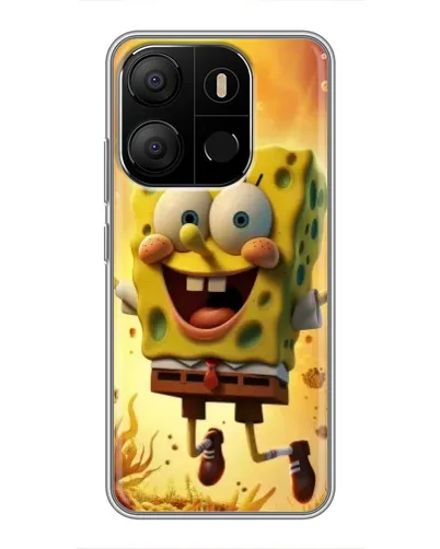 Чехол для TECNO Pop 7 Pro с картинкой «Губка Боб прыгает»