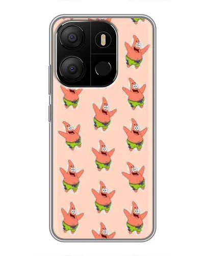 Чехол для TECNO Pop 7 Pro с картинкой «Патрик Стар паттерн»