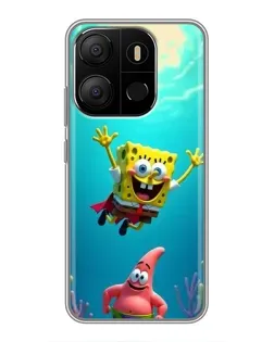 Чохол для TECNO Pop 7 Pro з картинкою «Спанч Боб під водою»