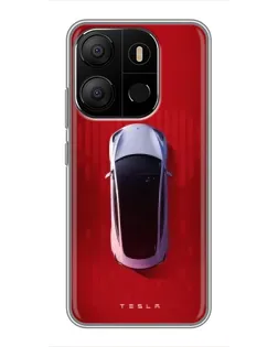 Чохол для TECNO Pop 7 Pro з картинкою «Tesla Top View»